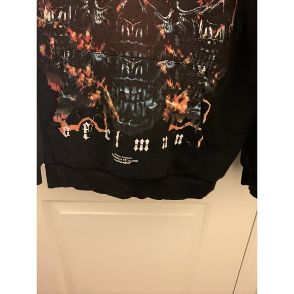 Boohoo Man Men's Graphic Print Sweatshirt Hoodie Size Small Black - Picture 7 of 16